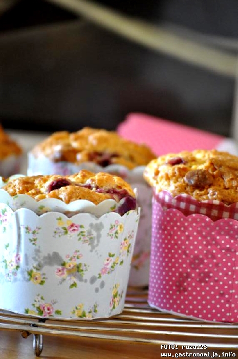 Muffins od kokosa,malina i bijele cokolade